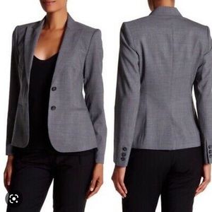 Theory charcoal grey wool blend two button Blazer